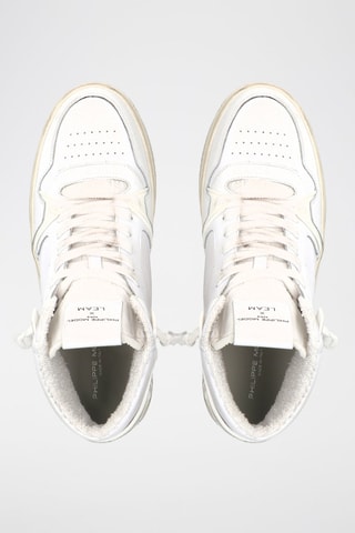 Kalfsleren Hoge Sneakers La Grande - Wit