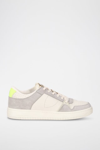 Leren Sneakers La Grande Low - Wit en grijs