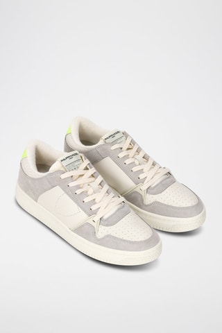 Leren Sneakers La Grande Low - Wit en grijs