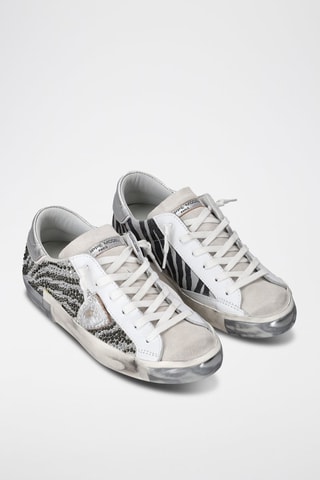 Leren Sneakers Prsx - Zilverkleurig