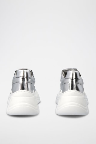 Leren Platform Sneakers Rivoli Low - Zilverkleurig