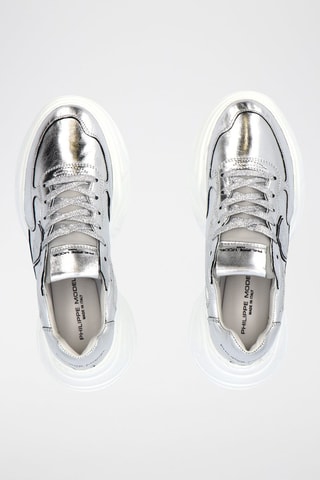 Leren Platform Sneakers Rivoli Low - Zilverkleurig