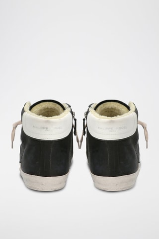 Hoge Leren Gevoerde Sneakers PRSX - Zwart