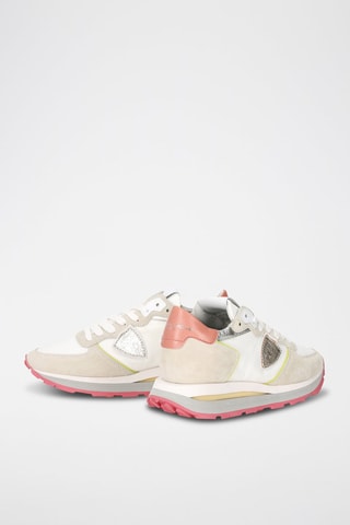 Kalfsnubuck Sneakers Tropez - Wit en Beige 