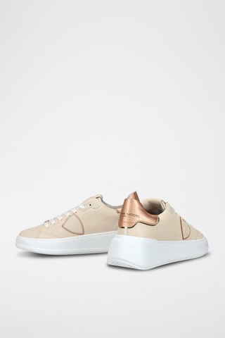 Leren Platform Sneakers Tres Temple Low Woman- Nude