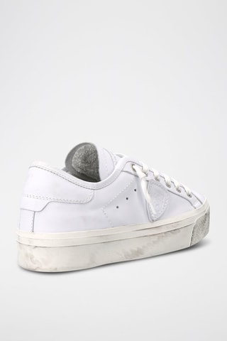 Kalfsleren Platform Sneakers Paris - Wit