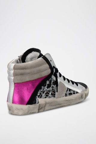 Hoge Nubuck Sneakers PRSX - Zilverkleurig en Roze