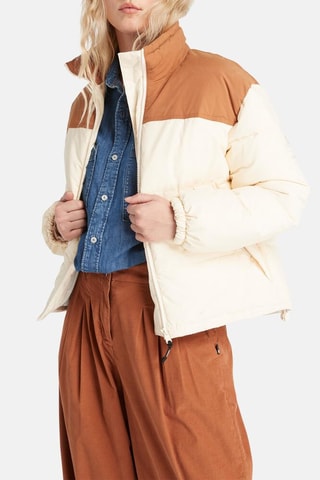 Gewatteerde Jas - Wit en Camel