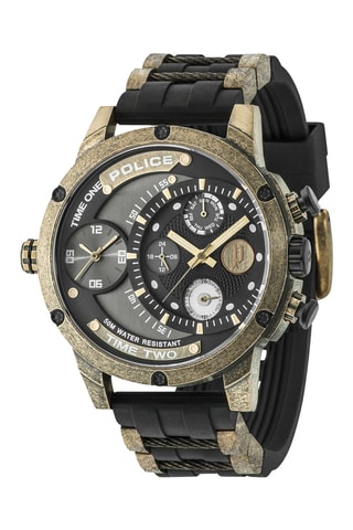 Montre à quartz en cuir et plaqué ion marron Adder - GMT