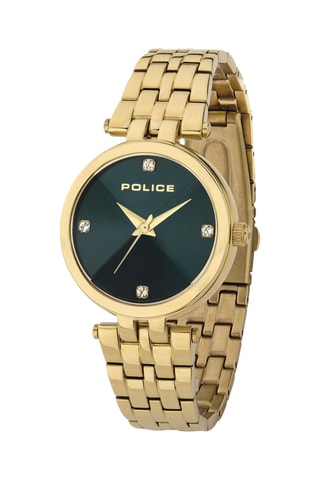 Montre à quartz en acier et plaqué ion or jaune Qurem