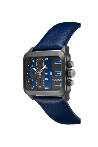 Montre à quartz en cuir et plaqué ion gris Homerton