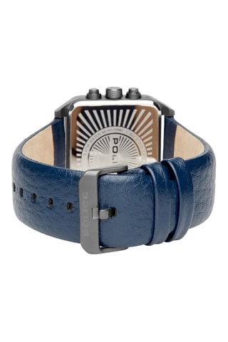 Montre à quartz en cuir et plaqué ion gris Homerton