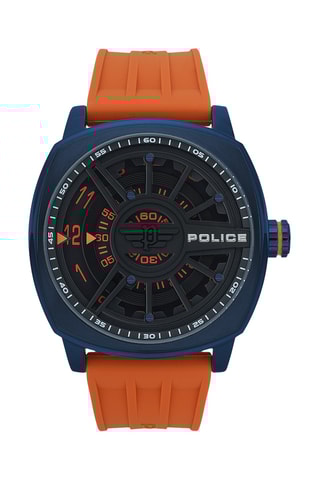 Montre à quartz en silicone et plaqué ion bleu Speed Head