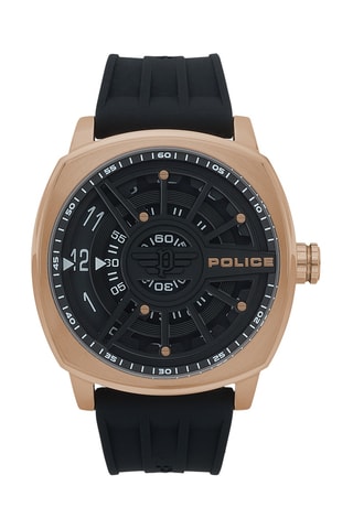 Montre à quartz en silicone et plaqué ion or rose Speed Head