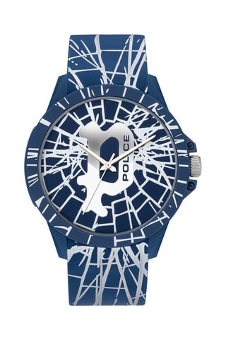 Montre à quartz en silicone Bleu et argenté
