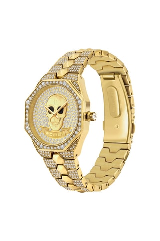 Montre à quartz en acier Doré