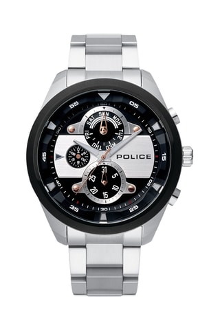 Montre à quartz en acier Matrix - Argenté et noir