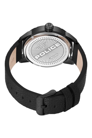 Montre à quartz en cuir et plaqué ion noir Neist