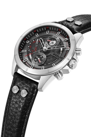 Montre à quartz en cuir Malawi - Noir et argenté