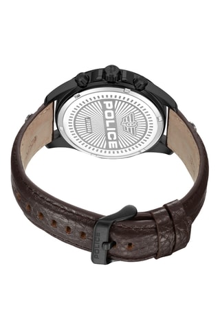 Montre à quartz en cuir Malawi - Marron foncé et noir