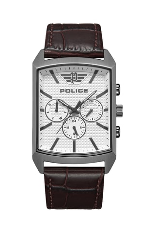 Montre à quartz en cuir Salève - Marron et argenté