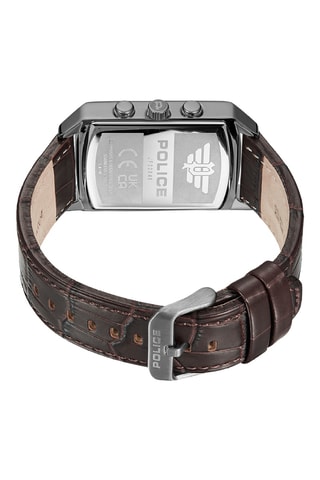 Montre à quartz en cuir Salève - Marron et argenté