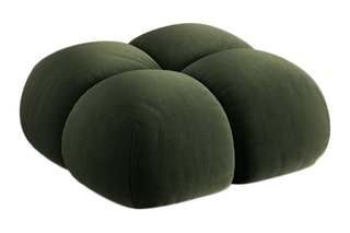 Pouf Loretto - Vert - Toucher velours