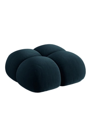 Pouf Loretto - Bleu pétrole - Toucher velours