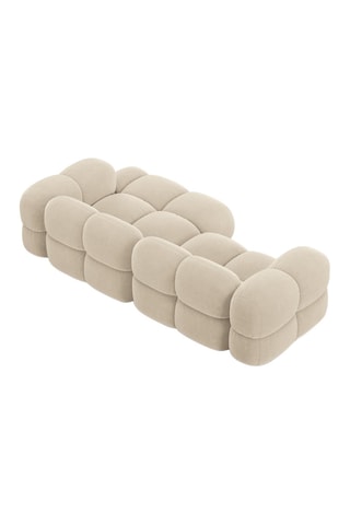 Canapé d’angle droit Loretto - Beige clair - 3 places - Toucher velours