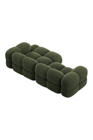 Canapé d’angle droit Loretto - Vert foncé - 3 places - Toucher velours