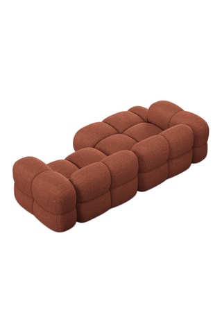 Canapé d’angle droit panoramique Loretto - Corail - 3 places - En tissu structurel