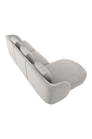 Canapé d'angle gauche Tulum - Gris clair - 4 places - En polyester - Toucher soie