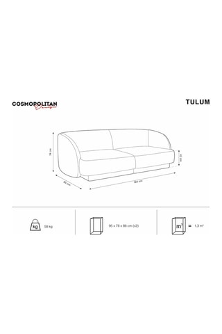 Canapé Tulum - Bleu roi - 2 places - Tissu chenille