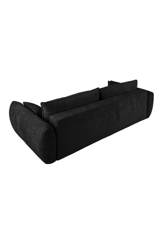 Canapé convertible avec coffre de rangement Matera - Noir - 3 places - En tissu chenille