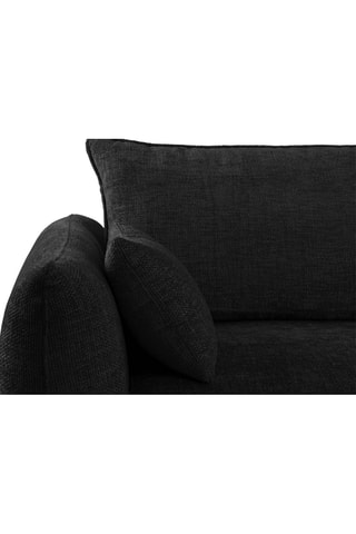 Canapé convertible avec coffre de rangement Matera - Noir - 3 places - En tissu chenille