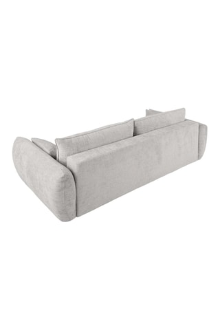 Canapé convertible avec coffre de rangement Matera - Gris clair - 3 places - En tissu chenille