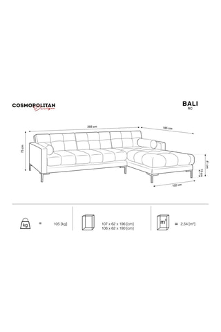 Canapé d'angle droit Bali - Beige clair - 5 places - Toucher velours