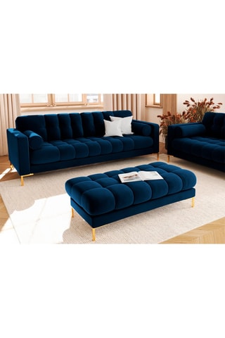 Canapé Bali - Bleu roi - 3 places - Toucher velours