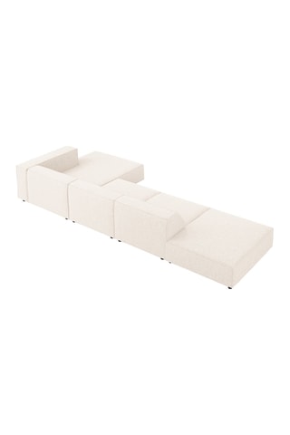 Canapé d'angle droit Arendal - Beige clair - 5 places - Tissu chenille