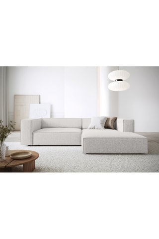 Canapé d’angle droit Arendal - Gris clair - 3 places - En tissu chenille