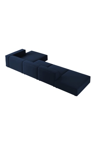 Canapé d’angle droit Arendal - Bleu roi - 5 places - En tissu velours