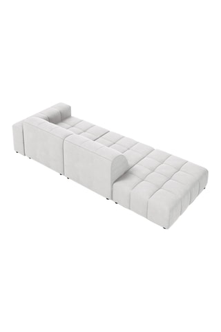 Canapé d’angle gauche Chicago - Argenté - 3 places - Tissu velours