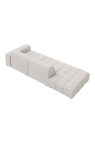 Canapé d’angle gauche Chicago - Gris clair chiné - 3 places - Tissu chenille