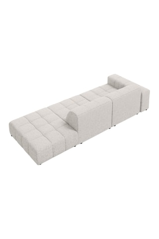 Canapé d’angle gauche Chicago - Gris clair chiné - 3 places - Tissu chenille