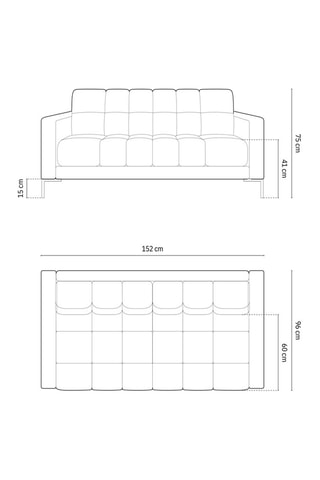 Canapé Bali - Beige clair - 2 places - Toucher velours