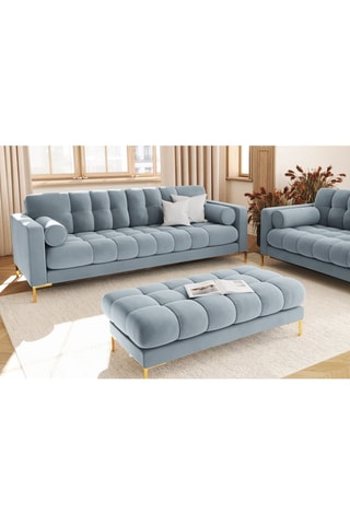Canapé Bali - Ciel - 3 places -Toucher velours