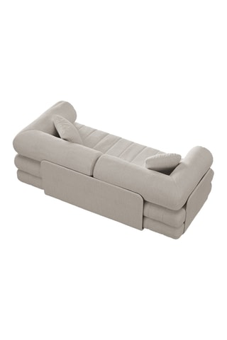 Canapé convertible Kemi - Beige clair - 3 places - En tissu bouclé