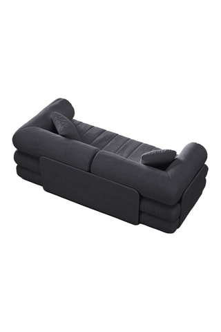 Canapé convertible Kemi - Gris foncé - 3 places - En tissu bouclé