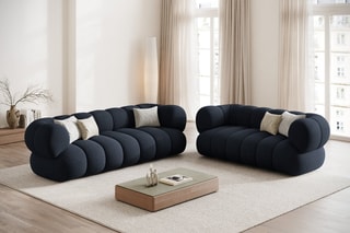 Canapé Koge - Gris clair - 3 places - En tissu chenille