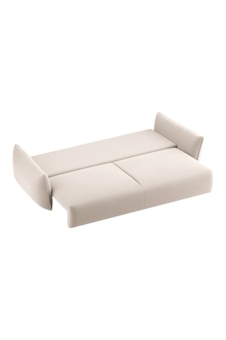 Canapé convertible Matera - Beige - 3 places - En tissu velours